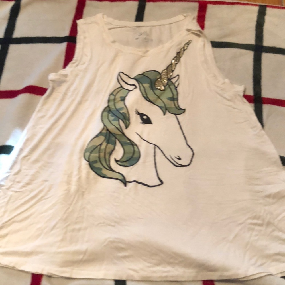 Camo unicorn tank top
